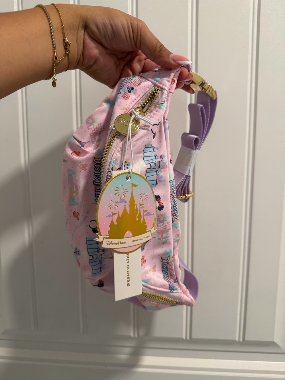 Disney Pink & Lavender Crossbody Bag with Gold Accents